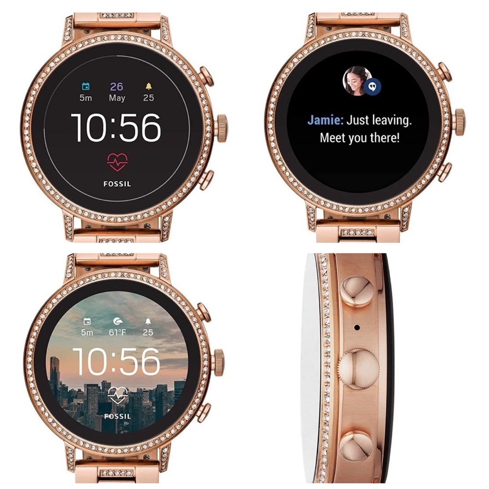Fossil Women's Gen 4 Venture HR Stainless steel Rose Gold with Bands + charger